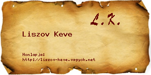Liszov Keve névjegykártya